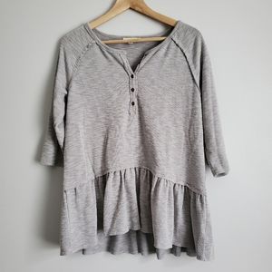 Promesa Ribbed Ruffle Knit Top Size S